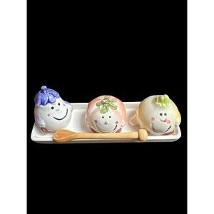 French Vintage Rustic Kitchen Decor Salt and Pepper Shaker, Vegetables